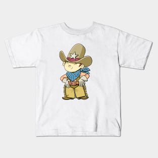 boy in a cowboy hat ready for the rodeo Kids T-Shirt